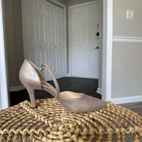 Paul Green d'Orsay Valletta Champagne Metallic Leather Pumps Size 8.5 US 6 UK - Picture 5 of 13